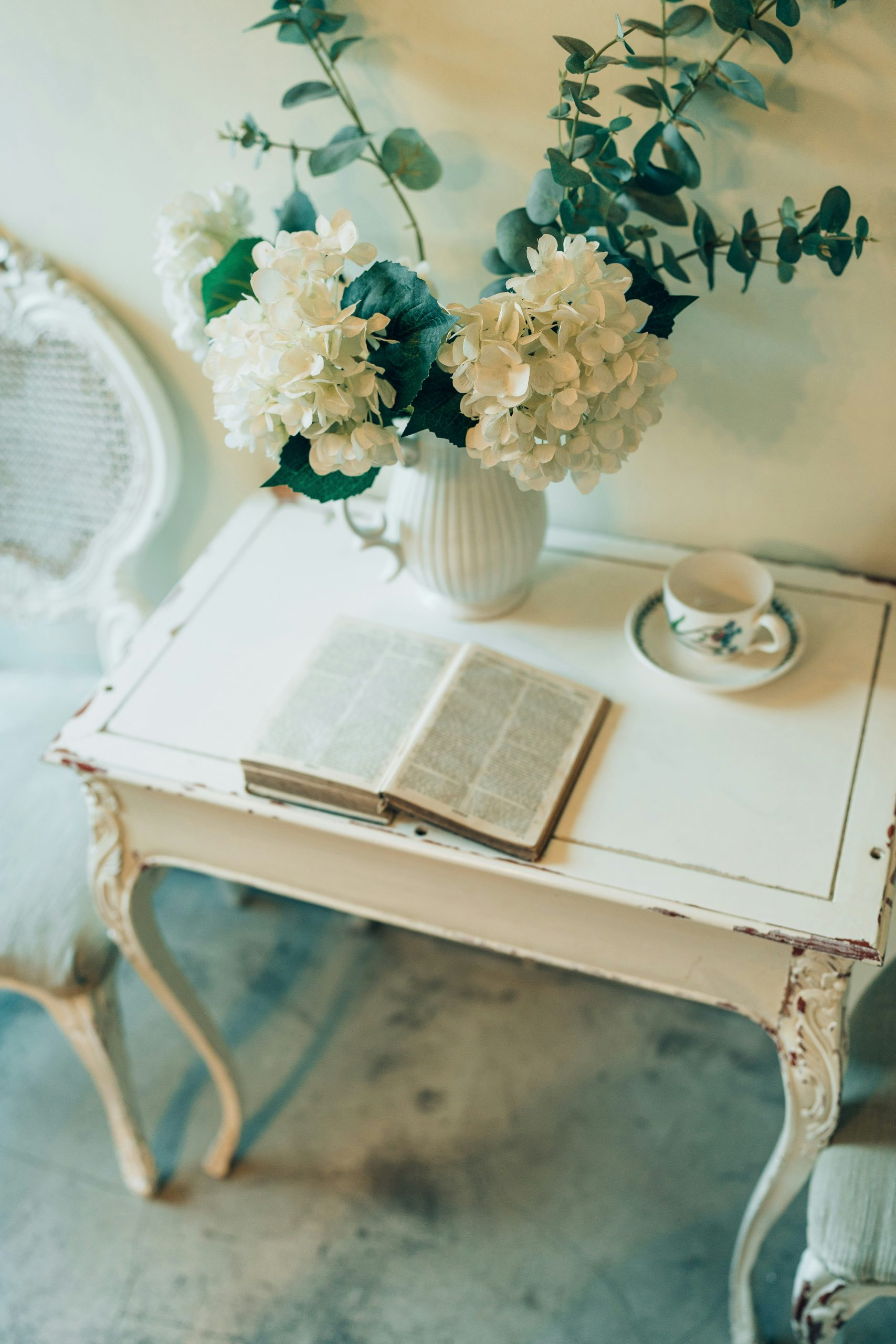 Open book on a table